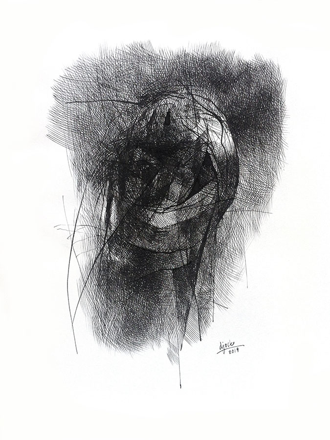 Djochkoun Sami, "Absentpaedia" series (Trap), 2019, ink on paper, 35 x 27 cm. Djochkoun Sami, "Absentpaedia" series (Trap), 2019, ink on paper, 35 x 27 cm.